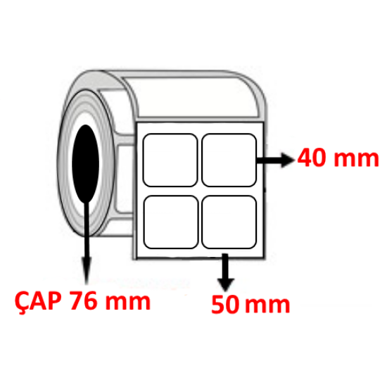 Eko Termal 50 mm x 40 mm YY2 Lİ Barkod Etiketi ÇAP 76 mm ( 6 Rulo ) 42.000  ADET