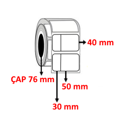 Eko Termal 80 mm x 40 mm ( 30/50 ) Barkod Etiketi ÇAP 76 mm ( 6 Rulo ) 18.000  ADET