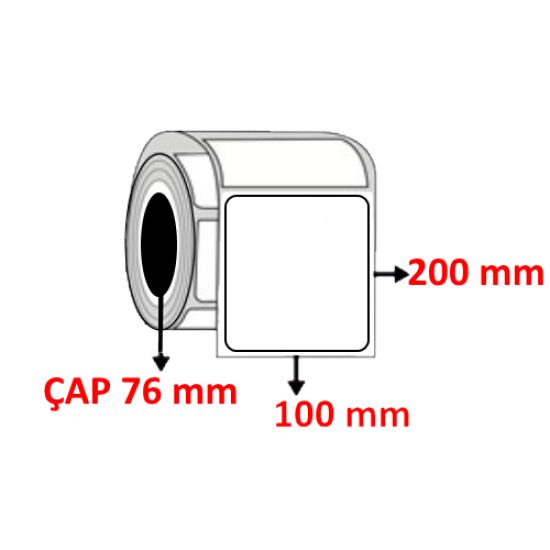 Kuşe 100 mm x 200 mm Barkod Etiketi ÇAP 76 mm ( 6 Rulo ) 4.500 ADET