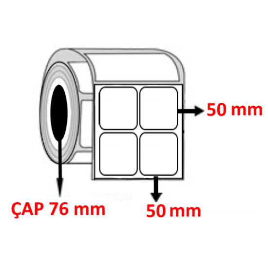 Kuşe 50 mm x 50 mm YY2 Lİ Barkod Etiketi ÇAP 76 mm ( 6 Rulo ) 36.000 ADET