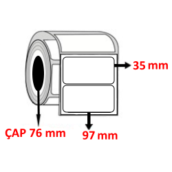 Lamine Termal 97 mm x 35 mm Barkod Etiketi ÇAP 76 mm ( 6 Rulo ) 27.000 ADET