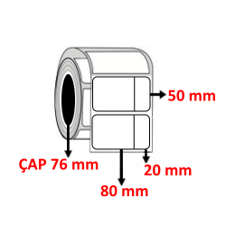 PP OPAK 100 mm x 50 mm ( 80+20 ) Barkod Etiketi ÇAP 76 mm ( 6 Rulo ) 18.000  ADET