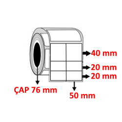 PP OPAK 100 mm x 80 mm ( 50/40+20+20 ) YY2 li Barkod Etiketi ÇAP 76 mm ( 6 Rulo ) 12.000  ADET