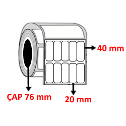 PP OPAK 20 mm x 40 mm YY5 Lİ Barkod Etiketi ÇAP 76 mm ( 6 Rulo ) 102.000  ADET