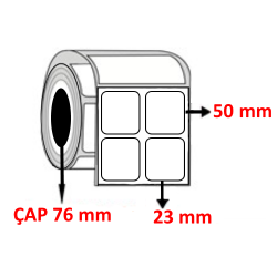PP OPAK 23 mm x 50 mm YY2 Lİ Barkod Etiketi ÇAP 76 mm ( 6 Rulo ) 30.000  ADET