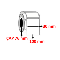 Vellum 100 mm x 30 mm Barkod Etiketi ÇAP 76 mm ( 6 Rulo ) 27.000 ADET