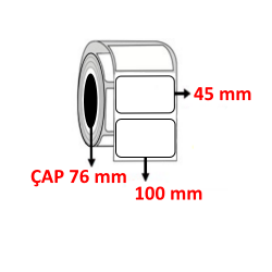 Vellum 100 mm x 45 mm Barkod Etiketi ÇAP 76 mm ( 6 Rulo ) 18.000 ADET