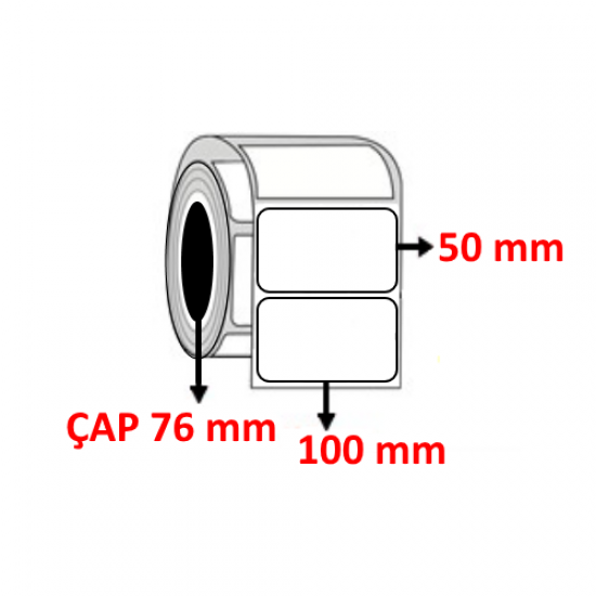 Vellum 100 mm x 50 mm Barkod Etiketi ÇAP 76 mm ( 6 Rulo ) 18.000 ADET
