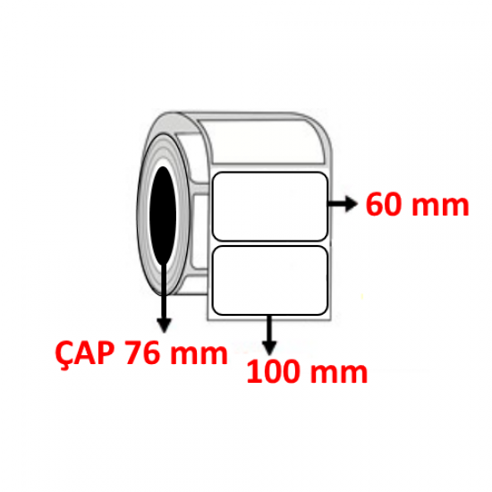Vellum 100 mm x 60 mm Barkod Etiketi ÇAP 76 mm ( 6 Rulo ) 14.400 ADET