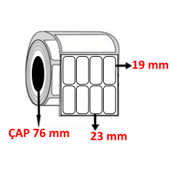 Vellum 23 mm x 19 mm YY4 LÜ Barkod Etiketi ÇAP 76 mm ( 6 Rulo ) 32.400 ADET