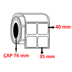Vellum 35 mm x 40 mm YY2 Lİ Barkod Etiketi ÇAP 76 mm ( 6 Rulo ) 36.000 ADET