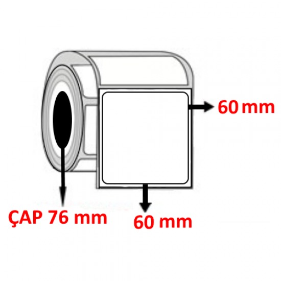 Vellum 60 mm x 60 mm Barkod Etiketi ÇAP 76 mm ( 6 Rulo ) 14.400 ADET