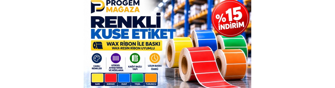 Kuşe Kırmızı Renkli Etiketler