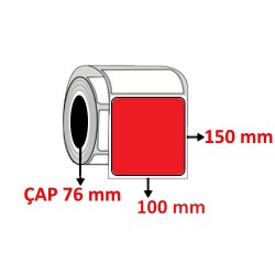 Kırmızı Renkli 100 mm x 150 mm Barkod Etiketi ÇAP 76 mm ( 6 Rulo ) 6.000 ADET