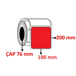 Kırmızı Renkli 100 mm x 200 mm Barkod Etiketi ÇAP 76 mm ( 6 Rulo ) 4.500 ADET