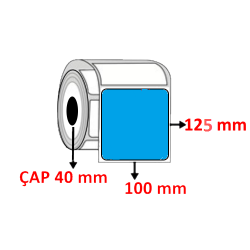 Mavi Renkli 100 mm x 125 mm Barkod Etiketi ÇAP 40 mm ( 6 Rulo ) 2.400 ADET