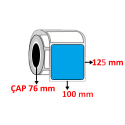 Mavi Renkli 100 mm x 125 mm Barkod Etiketi ÇAP 76 mm ( 6 Rulo )  7.200 ADET