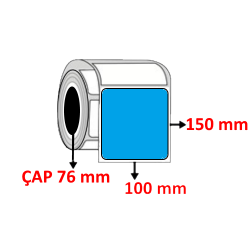 Mavi Renkli 100 mm x 150 mm Barkod Etiketi ÇAP 76 mm ( 6 Rulo ) 6.000 ADET