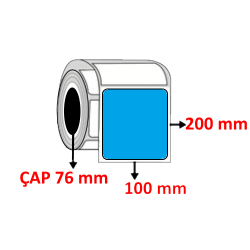 Mavi Renkli 100 mm x 200 mm Barkod Etiketi ÇAP 76 mm ( 6 Rulo ) 4.500 ADET