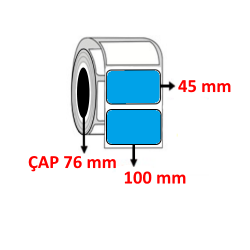 Mavi Renkli 100 mm x 45 mm Barkod Etiketi ÇAP 76 mm ( 6 Rulo ) 18.000 ADET