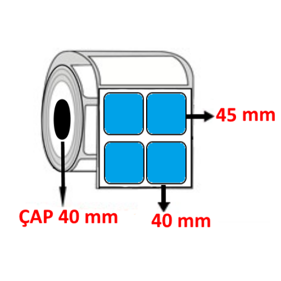 Mavi Renkli 40 mm x 45 mm YY2 Lİ Barkod Etiketi ÇAP 40 mm ( 6 Rulo )  12.000 ADET