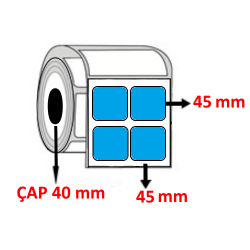 Mavi Renkli 45 mm x 45 mm YY2 Lİ Barkod Etiketi ÇAP 40 mm ( 6 Rulo ) 12.000 ADET