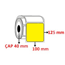 Sarı Renkli 100 mm x 125 mm Barkod Etiketi ÇAP 40 mm ( 6 Rulo ) 2.400  ADET