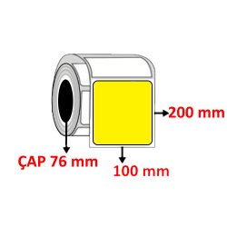 Sarı Renkli 100 mm x 200 mm Barkod Etiketi ÇAP 76 mm ( 6 Rulo ) 4.500 ADET