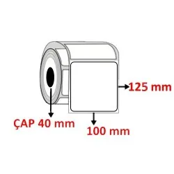 Silver Mat 100 mm x 125 mm Barkod Etiketi ÇAP 40 mm ( 6 Rulo ) 2.400 ADET